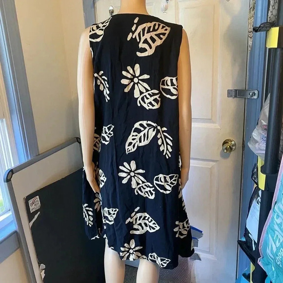 Club west midi Sun dress Women’s 14/16 Black Abstract Floral Sleeveless Comfort - Picture 7 of 7